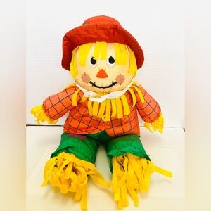 Gibson Greetings 1996 Nylon Plush Scarecrow Doll 14in Halloween Fall